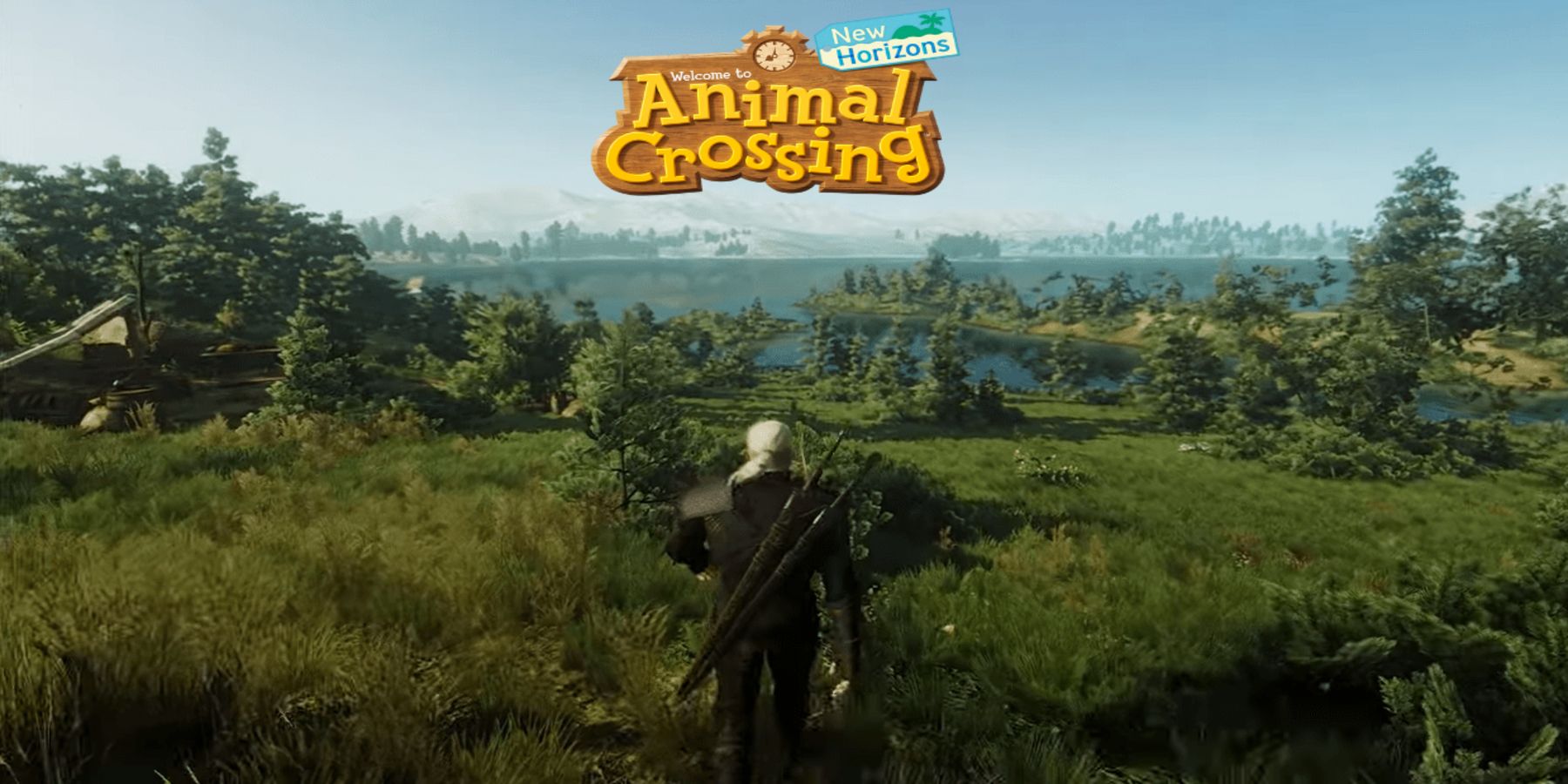 Animal Crossing: New Horizons Игрок исследует лес по мотивам The Witcher 3