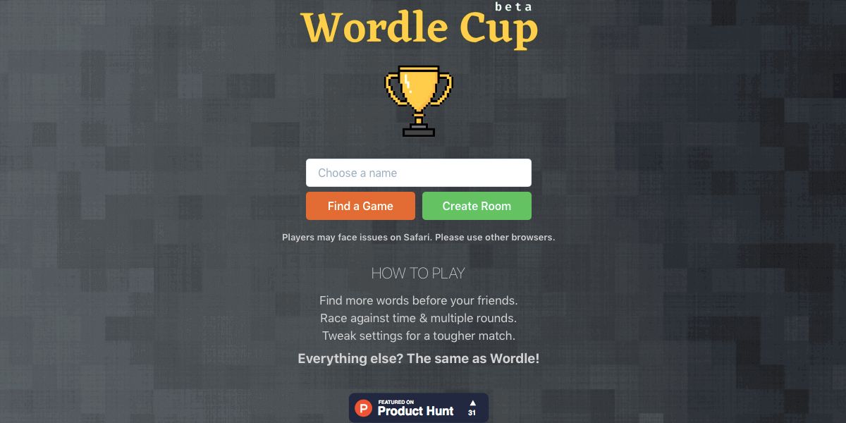 В многопользовательской игре WordleCup появилась онлайн-система подбора игроков