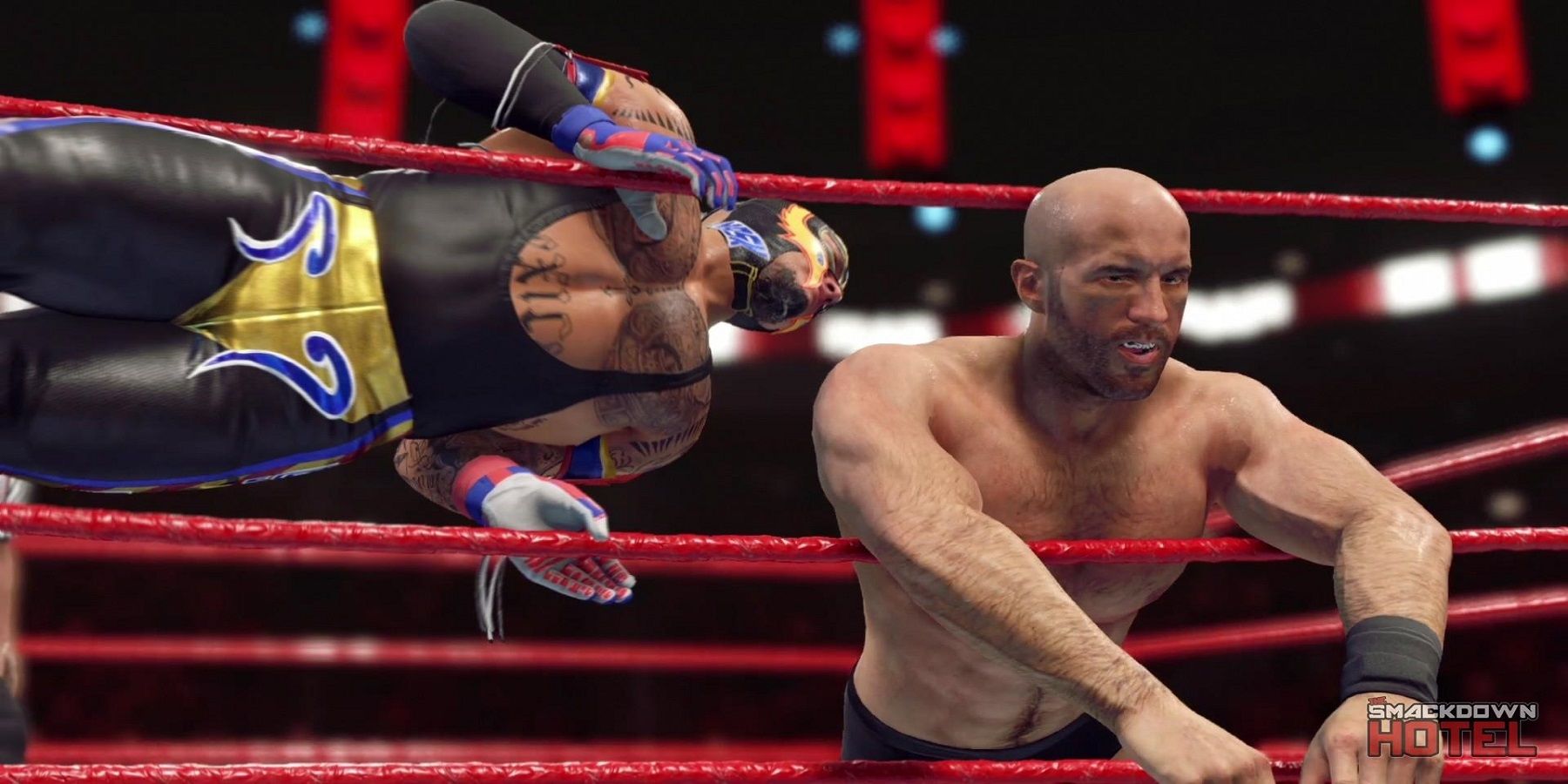 Странный глюк WWE 2K22 заставил Чезаро плавиться сквозь стальную клетку