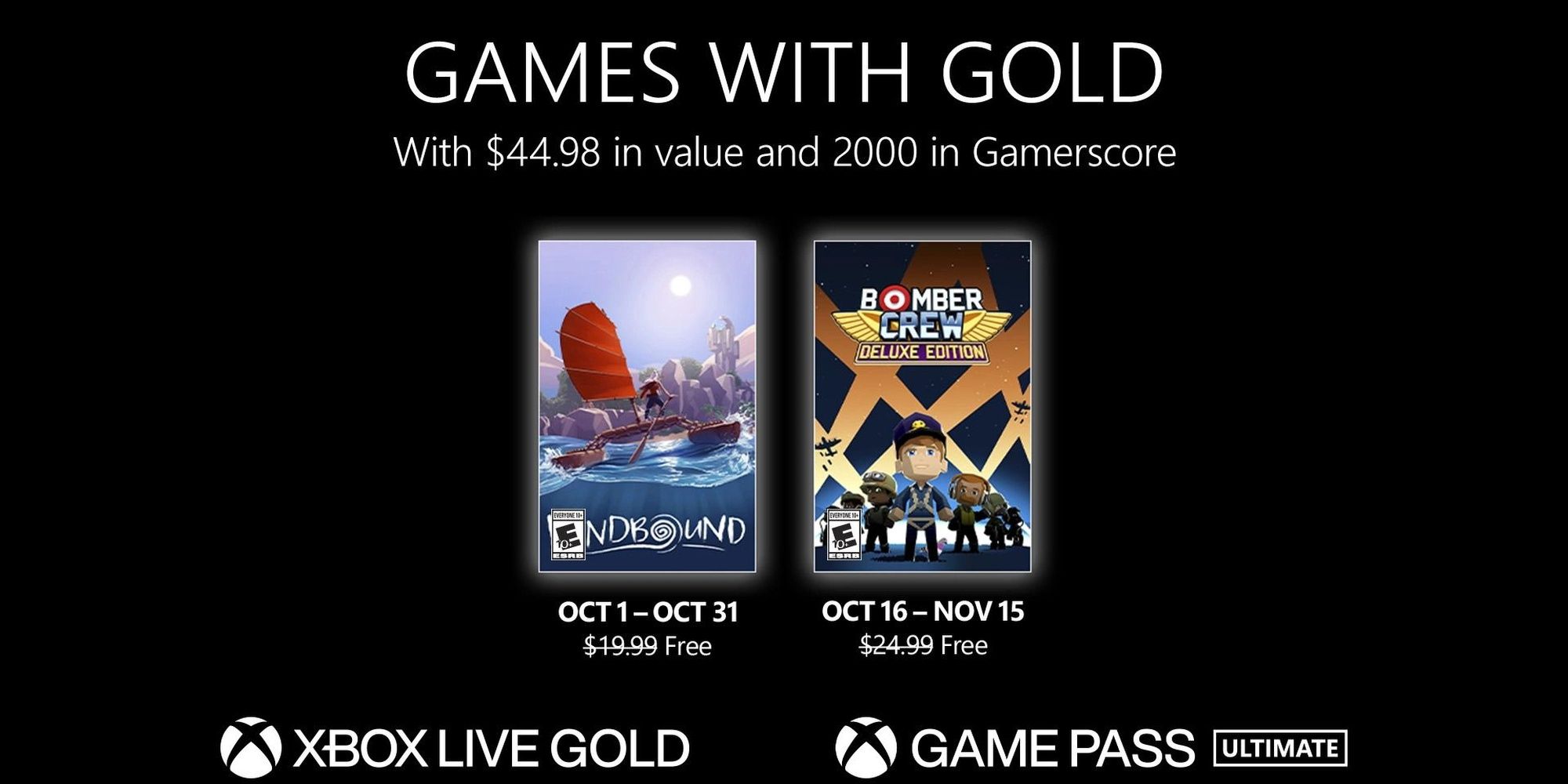 Xbox представляет октябрьские игры с золотом