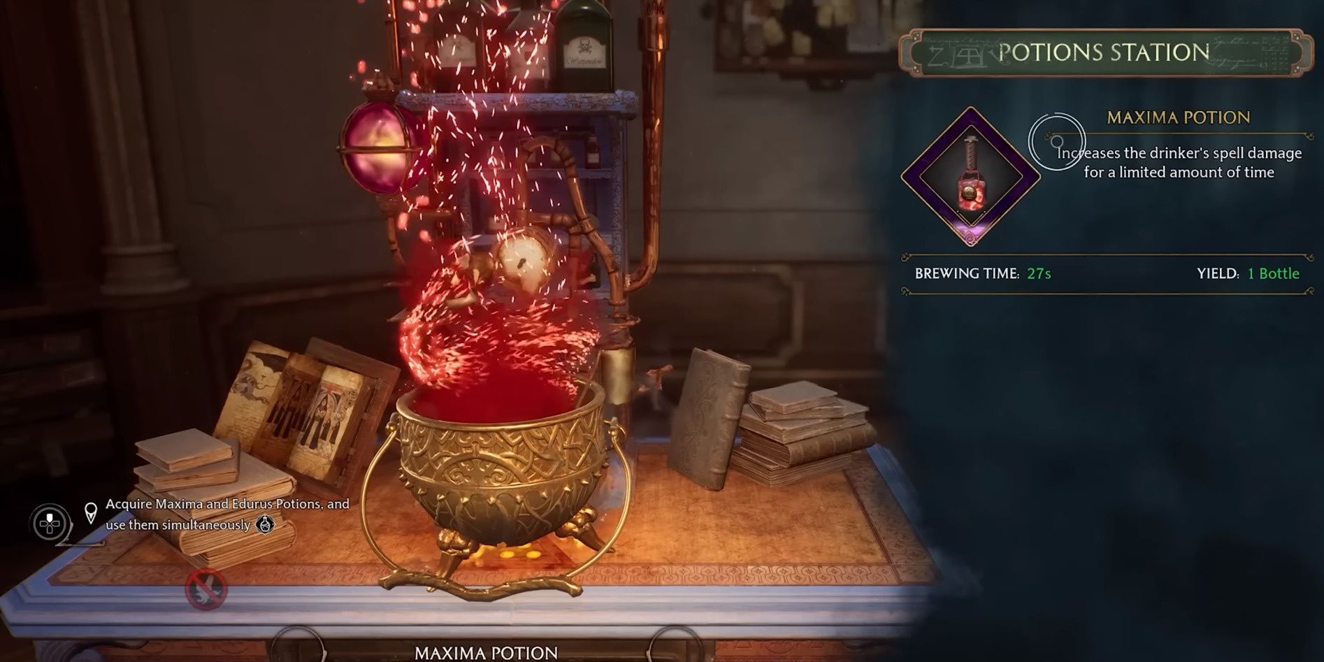 How do i use maxima and edurus potion simultaneously